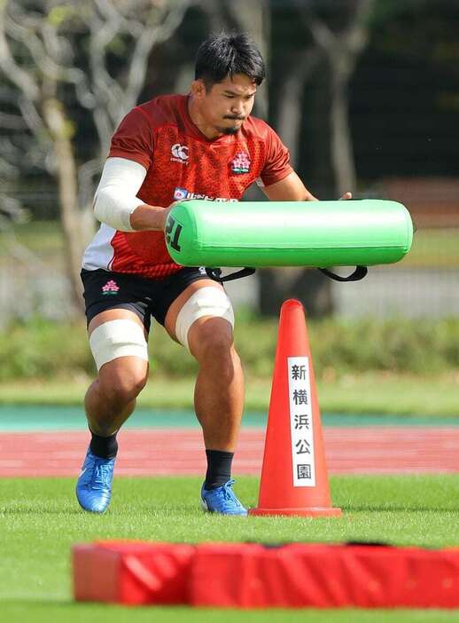 練習に臨む姫野和樹　＝横浜市港北区（撮影・福島範和）