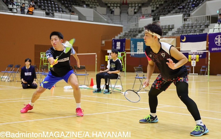 日本体育大3年生の吉田（左）／佐藤が決勝進出。日体大としては、2019年に優勝した山下恭平／山田尚輝以来のタイトル奪還をねらう