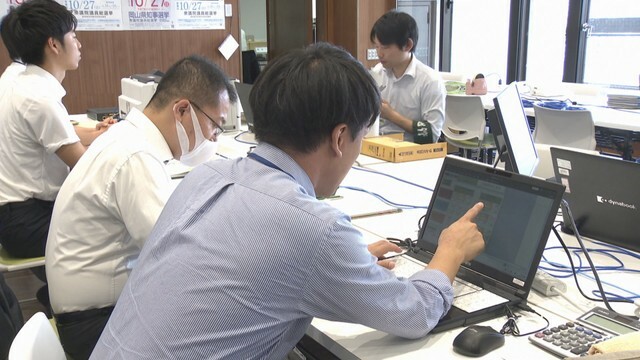 投開票速報リハーサル　岡山県庁　岡山・北区