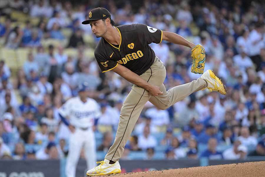 ドジャース戦に先発登板したダルビッシュ有【写真：ロイター】