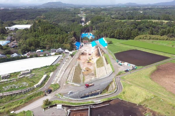 夏井IC（仮称）付近の状況。2024年9月末時点（画像：国土交通省九州地方整備局大隅河川国道事務所）。