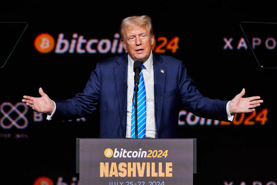 ビットコインカンファレンスに参加したドナルド・トランプ前大統領（Photo by Johnnie Izquierdo for The Washington Post via Getty Images）