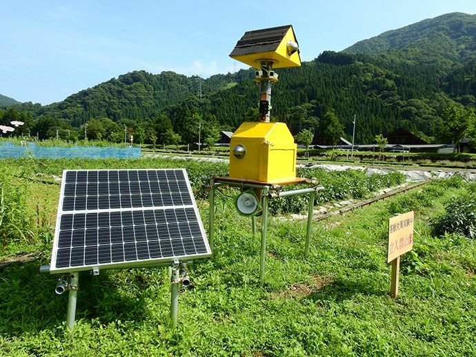 獣害対策システムの実験（同校提供）