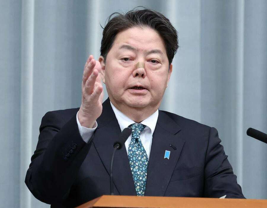 林芳正官房長官＝首相官邸（春名中撮影）