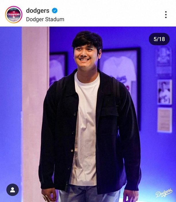 ドジャースの球団公式インスタグラム（@dodgers）から