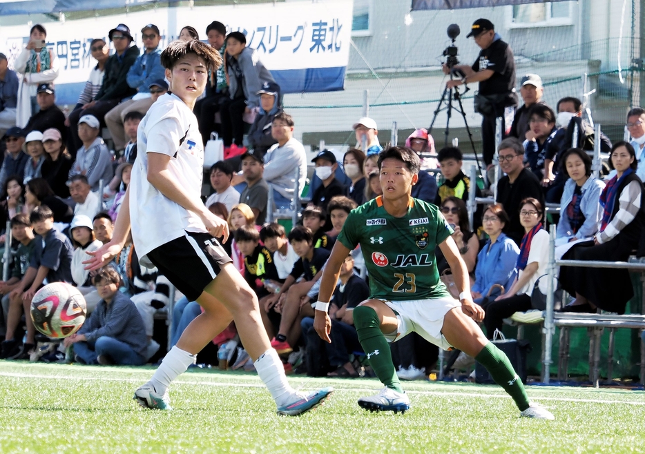 決勝弾を決めた青森山田MF23川口遼己(写真＝新保克詞)