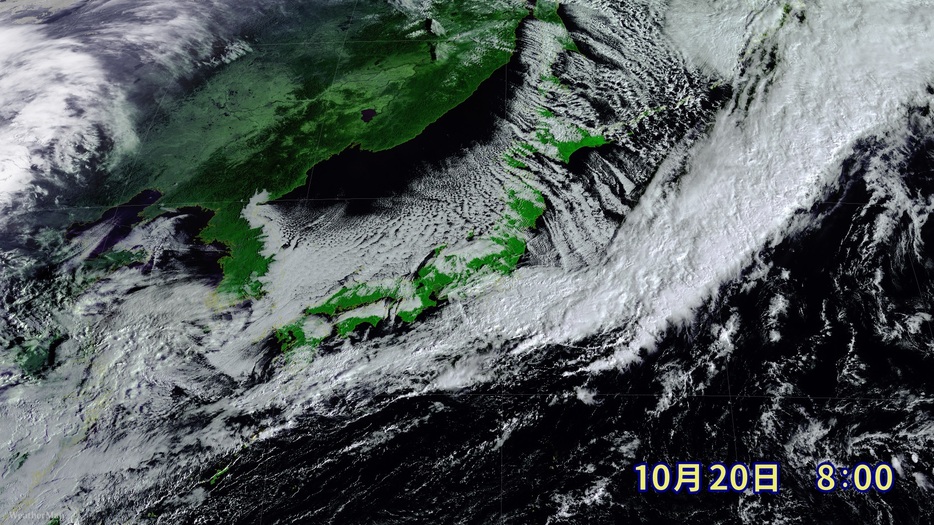 20日(日)午前8時の雲の様子