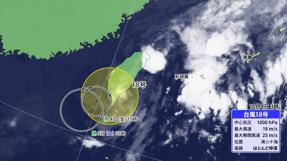 台風18号の予想進路