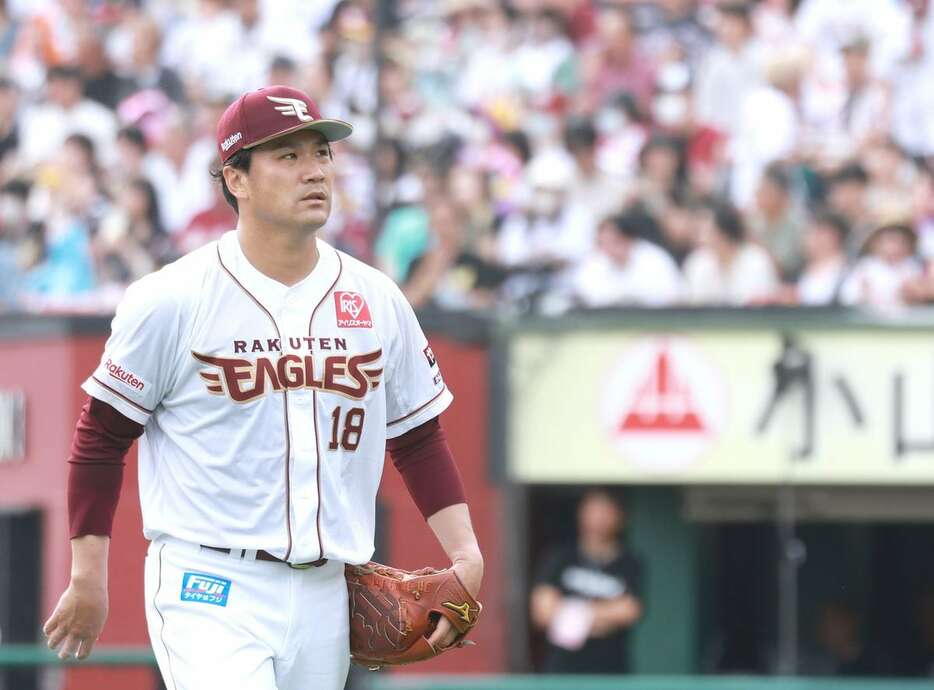 今季、わずか1試合の登板にとどまった楽天の田中将大。日米で一時代を築いた右腕が野球人生の岐路に立たされている＝9月28日、楽天モバイルパーク宮城（尾崎修二撮影）