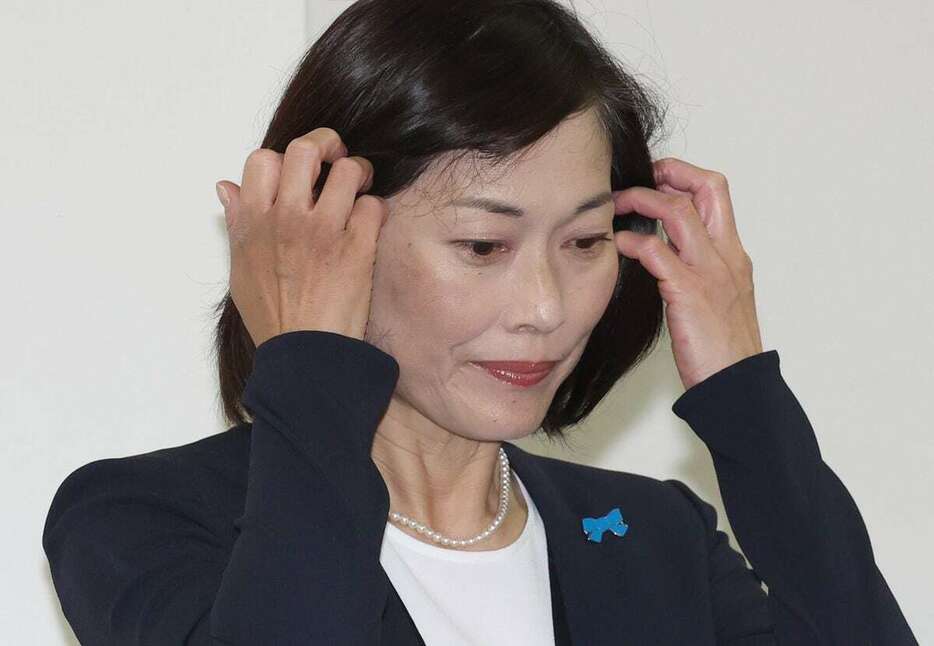 東京7区で落選が確実となった自民党の丸川珠代氏＝27日午後、東京都港区（関勝行撮影）