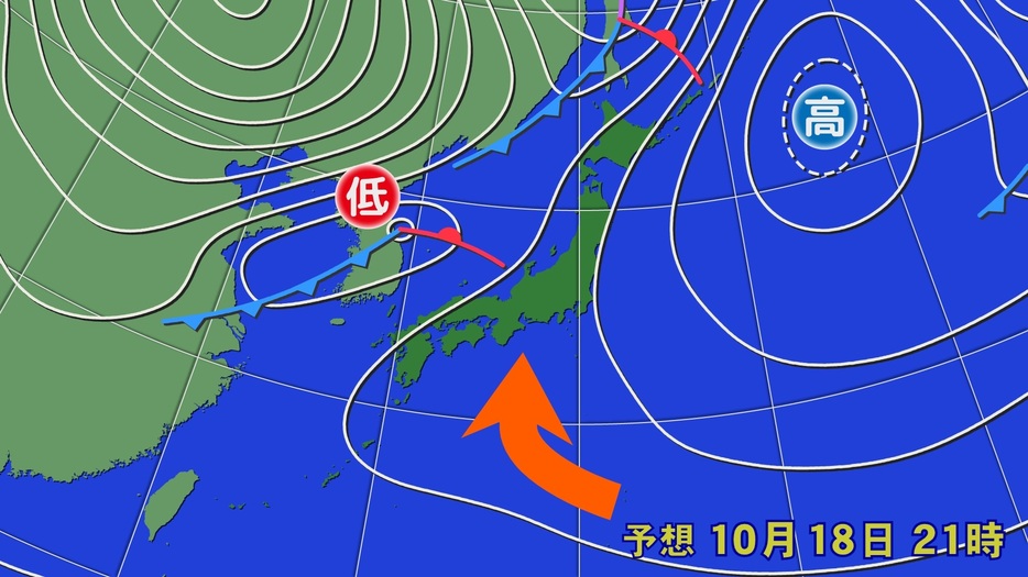 今夜の予想天気図