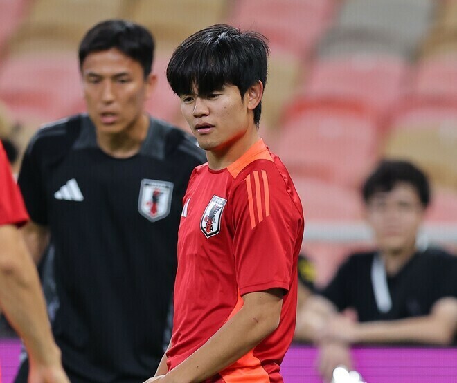 サウジアラビア戦について語った久保。写真：梅月智史（サッカーダイジェスト写真部／現地特派）