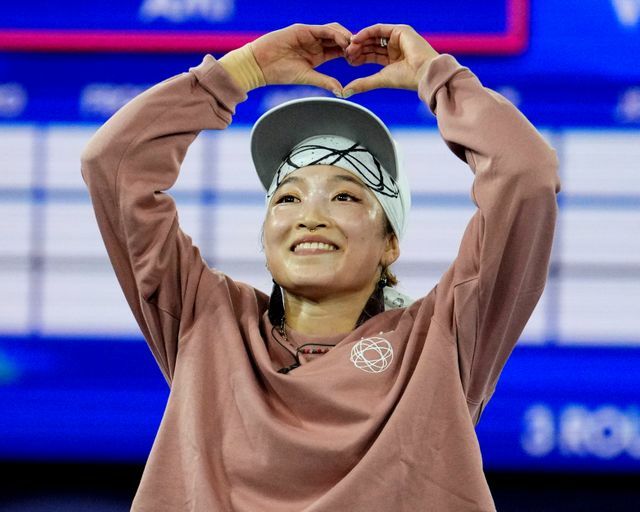 パリ五輪ブレイキンで金メダルを獲得した湯浅亜実(ダンサーネーム：AMI)【写真：USA TODAY Sports/ロイター/アフロ】