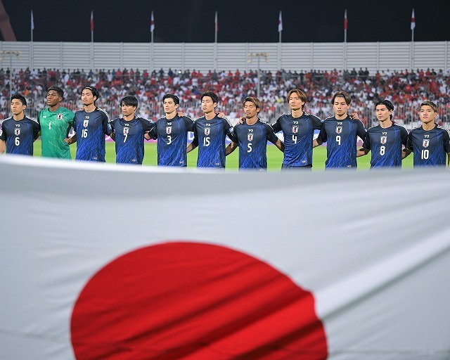 敵地でサウジと相まみえる森保ジャパン。写真：金子拓弥（サッカーダイジェスト写真部）