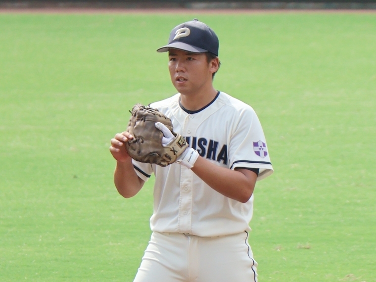 同志社大の中軸を任される岡村匠樹（撮影・沢井史）