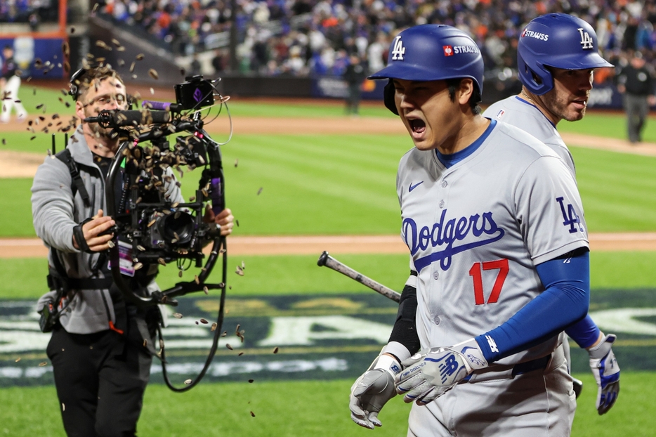 大谷の完璧な3ランが8回に飛び出した(C)Getty Images