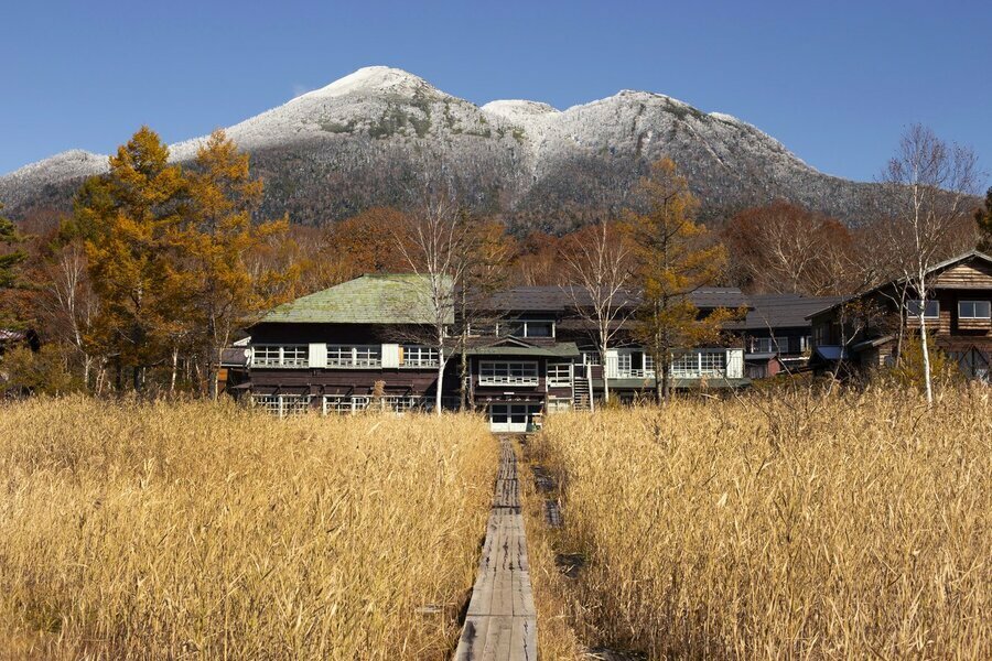 尾瀬ヶ原の東端に位置する「見晴（みはらし）」から見る燧ヶ岳（ひうちがたけ）（撮影：齊藤 僚子）