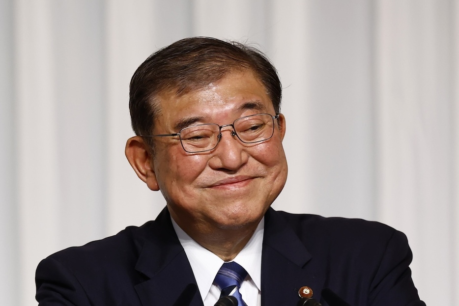 2024年9月27日、自民党の新総裁に選出され記者会見する石破茂・現首相（Kim Kyung-Hoon - Pool/Getty Images）