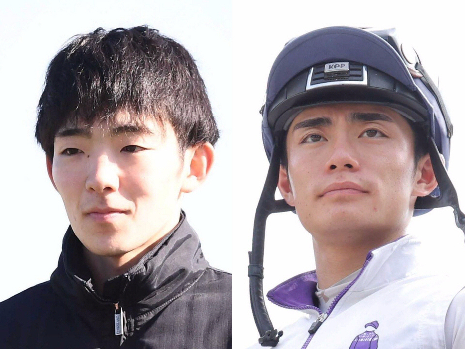 　小林勝太騎手（左）と永野猛蔵騎手