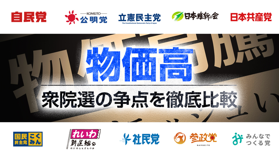 【編集部解説】衆院選2024の争点②物価高／国政政党の物価目標＆消費税＆大企業課税の賛否は？