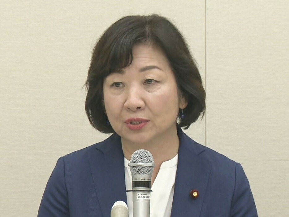 当選を確実にした自民党の野田聖子さん