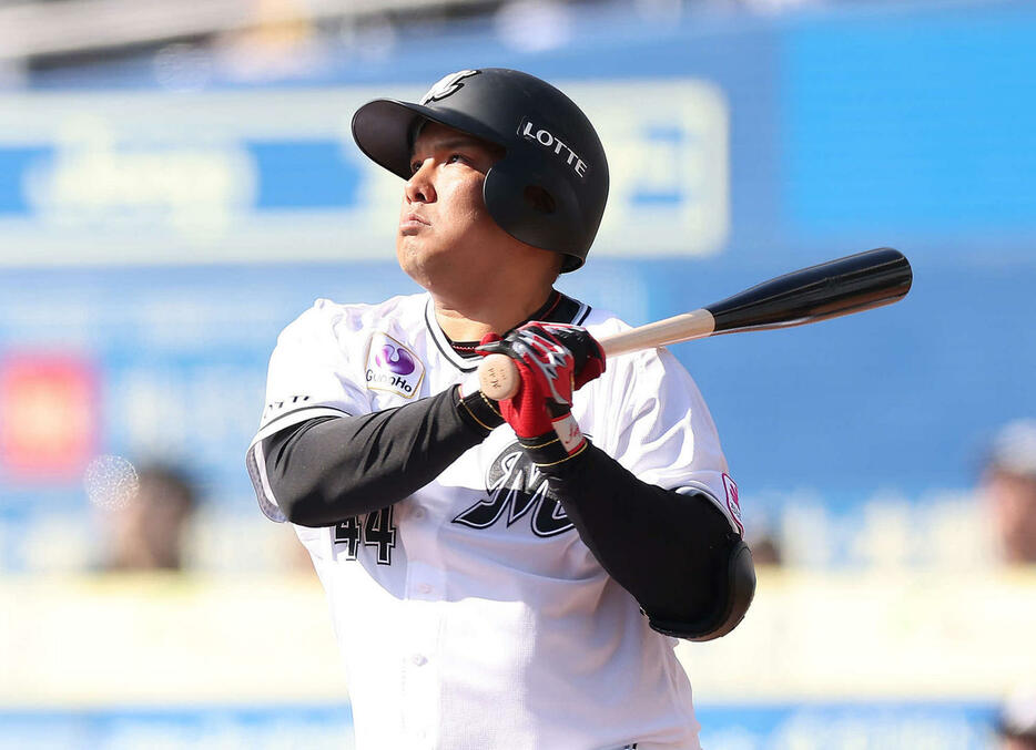 ロッテ井上晴哉（2024年3月撮影）