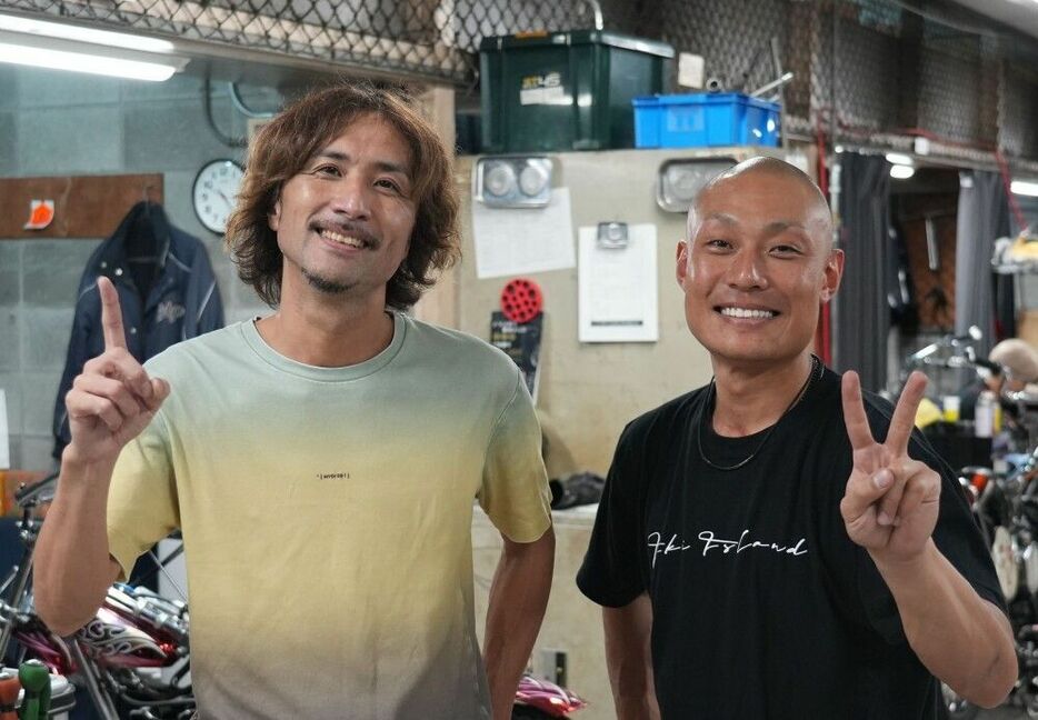 師弟でワンツーを決めた田中進と道智亮介（右）