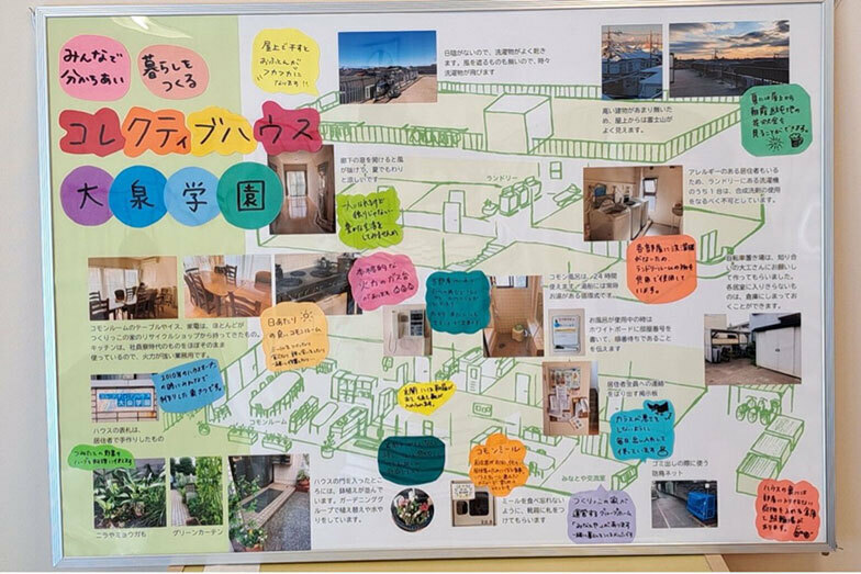 住民自らコレクティブハウス大泉学園の暮らし方や魅力を伝える展示用のボードや資料をつくり、イベントに出展したり、内見会を開催したりして入居者を募集する（画像提供／コレクティブハウス大泉学園）