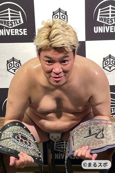 DDT EXTREME王座とアイアンマンヘビーメタル級王座を手にした男色ディーノ