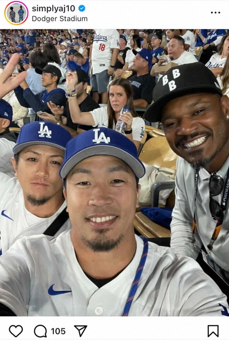 オリックスでもプレーしたアダム・ジョーンズ氏のインスタグラム（＠simplyaj10）から