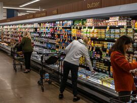 Shoppers at an Albertsons grocery store in Scottsdale, Arizona.