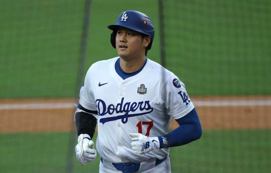 ヤンキースとのワールドシリーズ第2戦に出場したドジャース・大谷翔平＝ドジャースタジアム