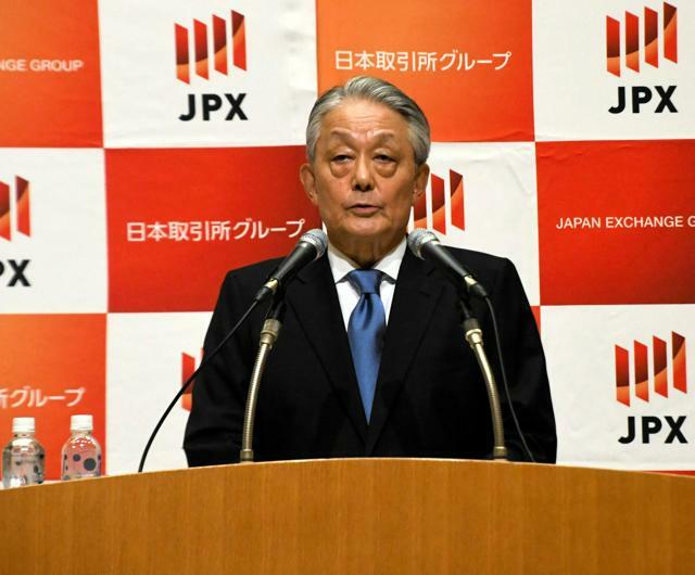 日本取引所グループ（JPX）の山道裕己・最高経営責任者（CEO）=2024年10月29日午後3時55分、東京証券取引所、東谷晃平撮影