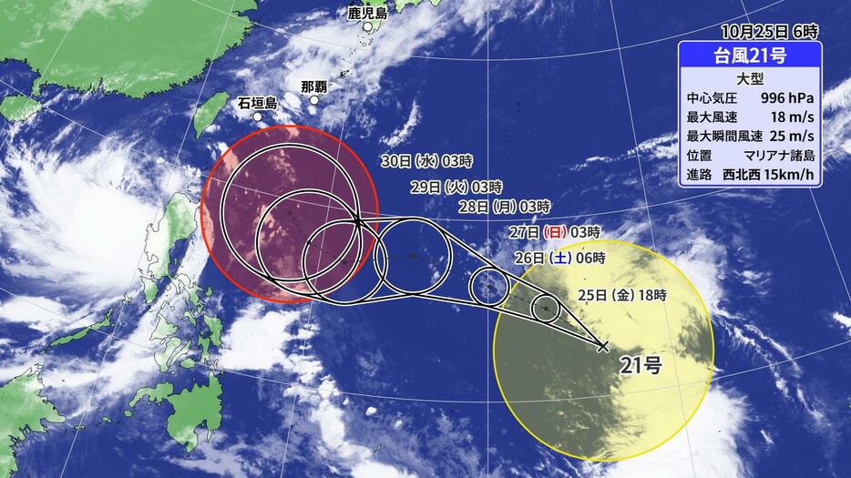 台風21号の予想進路