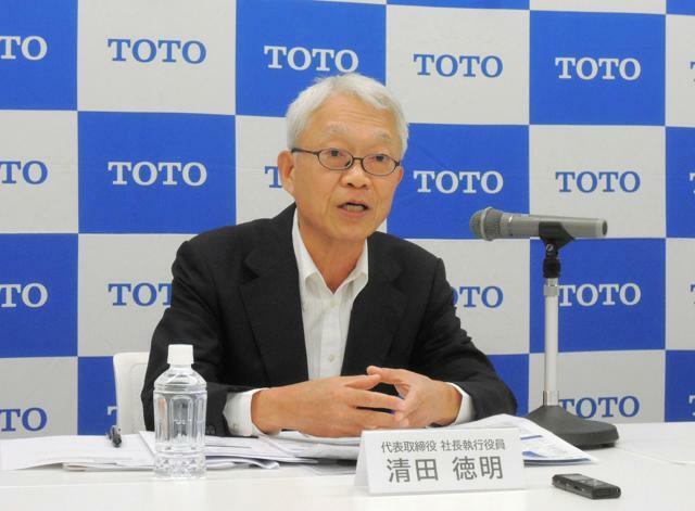 TOTOの清田徳明社長=2024年10月28日、北九州市小倉北区、江口悟撮影