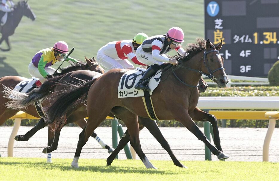 カリーンは２戦目で初勝利（手前、カメラ・荒牧　徹）