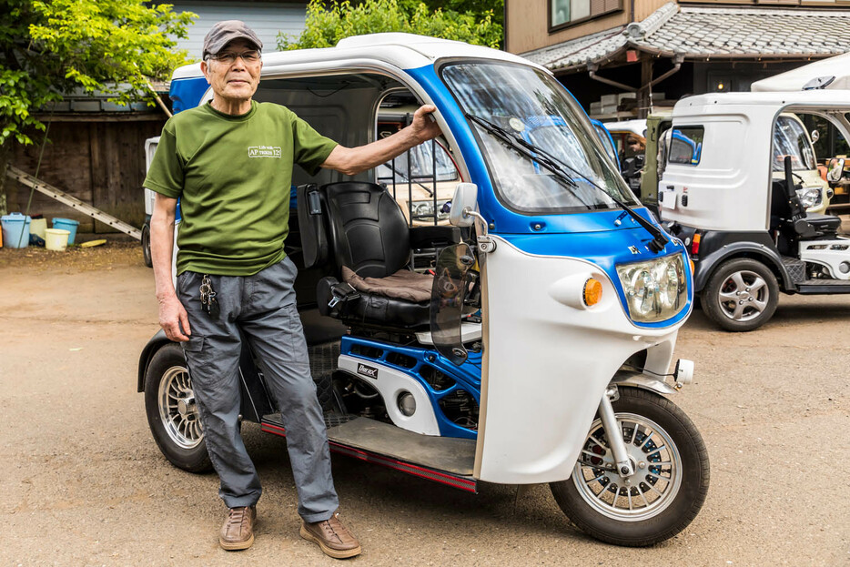 3年前にバイクからAPトライクへ乗り換えた小澤さんは現在77歳