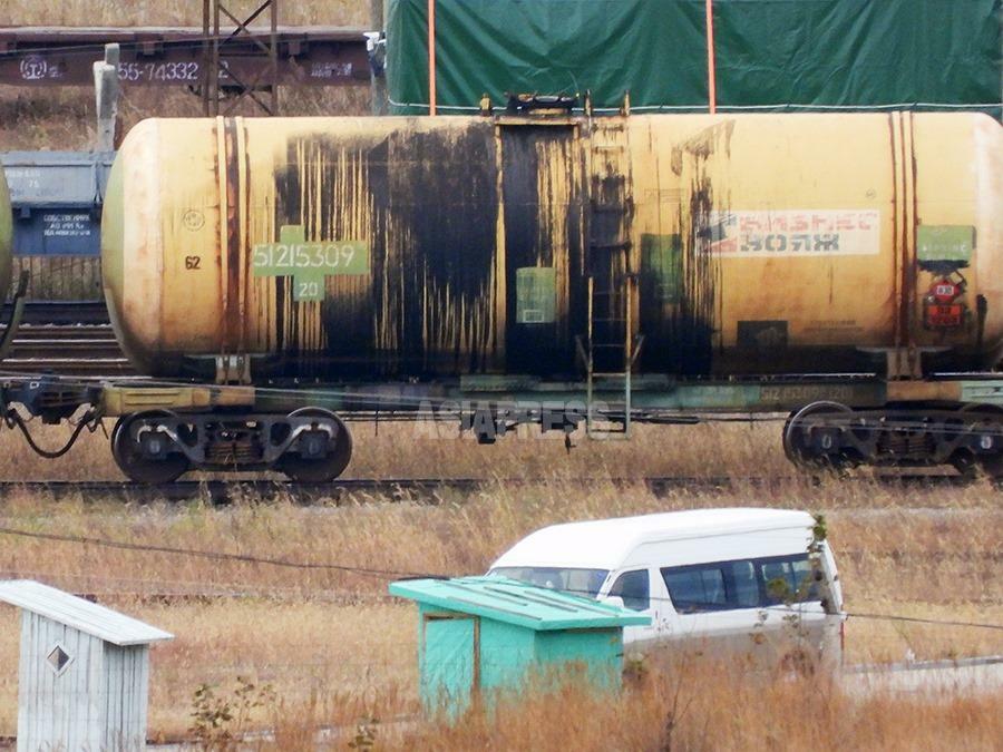 ロシアの油類タンク車両。