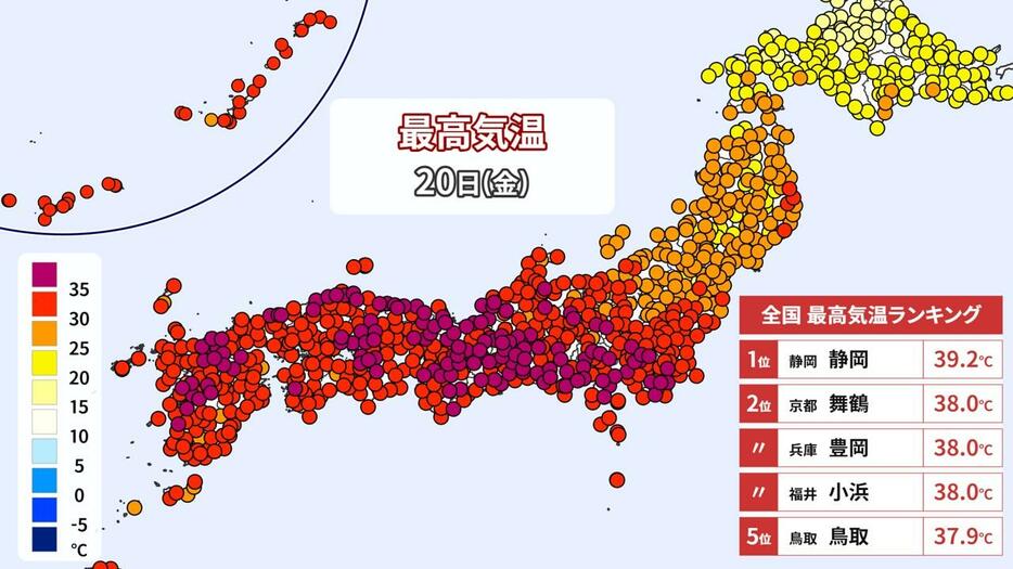 9月20日(金)の最高気温