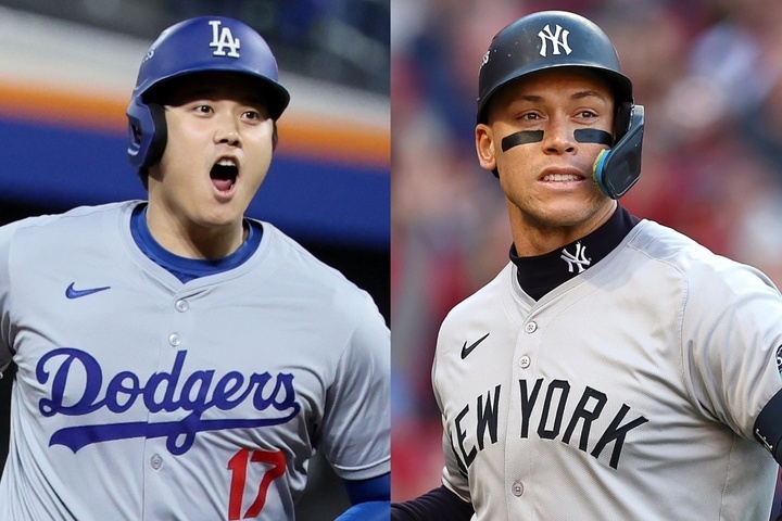 WSで直接対決する大谷（左）とジャッジ。決戦は間近だ。(C)Getty Images