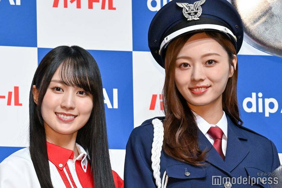 新CM発表会に出席した賀喜遥香、梅澤美波