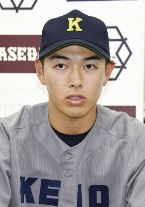 慶大の清原正吾内野手