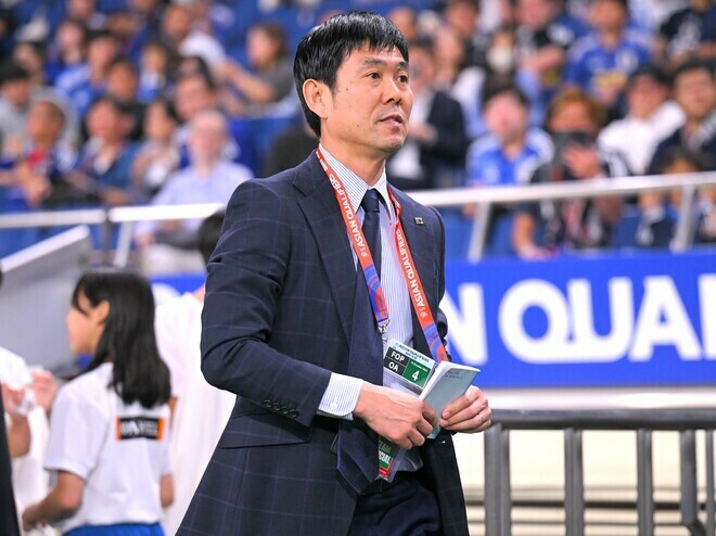 2018年７月から日本代表を率いている森保監督。写真：金子拓弥（サッカーダイジェスト写真部）