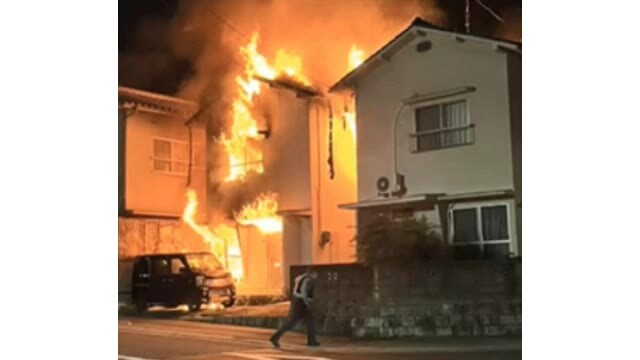 火事があった住宅（広島市佐伯区五日市）※視聴者提供