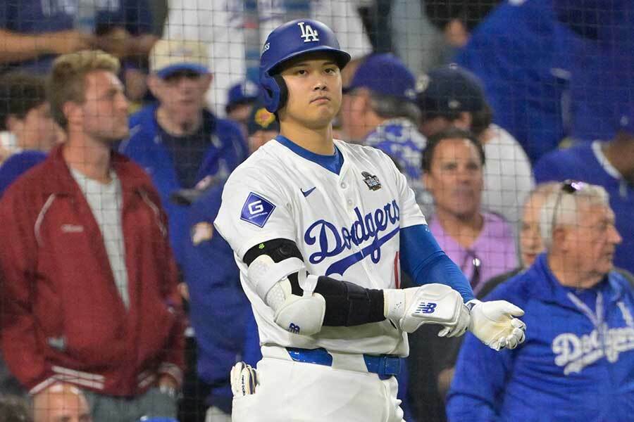 ワールドシリーズ第1戦に先発出場した大谷翔平【写真：ロイター】