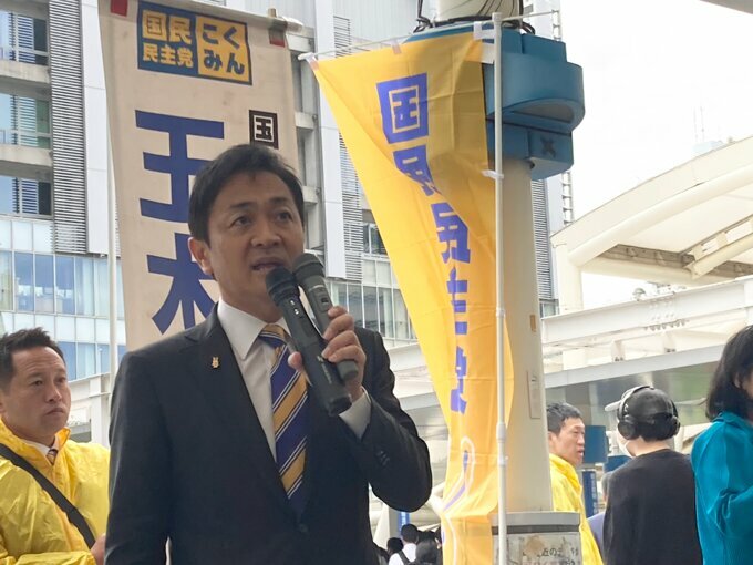 国民民主党・玉木代表（東京・田町駅前）