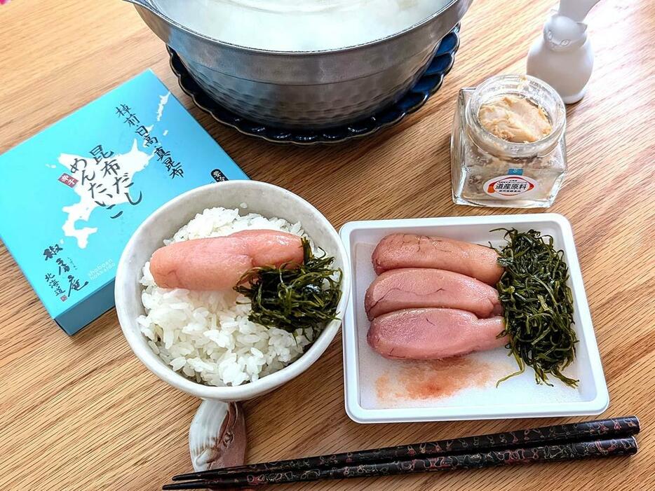 炊き立てご飯でいただきました