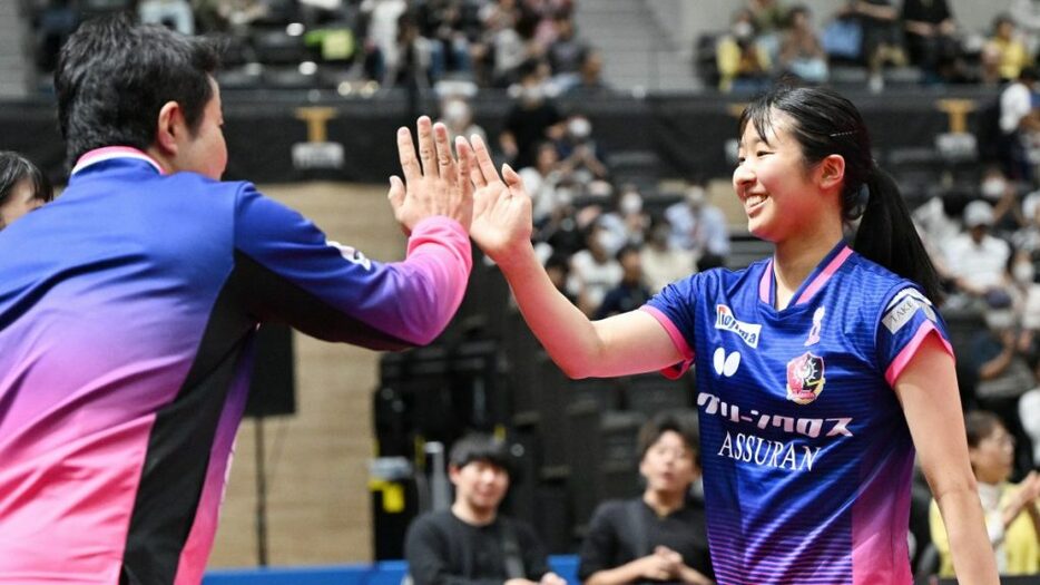 写真：出澤杏佳（九州アスティーダ）/提供：T.LEAGUE/アフロスポーツ