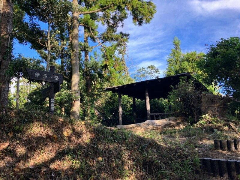 中腹の東屋。ここまでは至って普通の登山道です