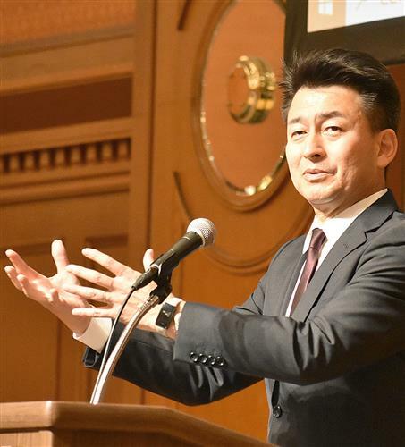 名古屋市内で講演したトヨタの調達本部副本部長の加藤氏